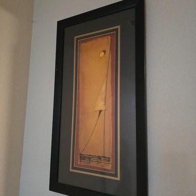 Framed Abstract Art Print Signed "ONA" Fourmi Rouge II