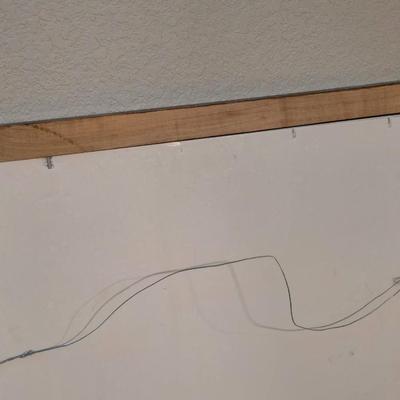 Framed Wolf Portrait & Large Wall Clock (2-Piece Lot)