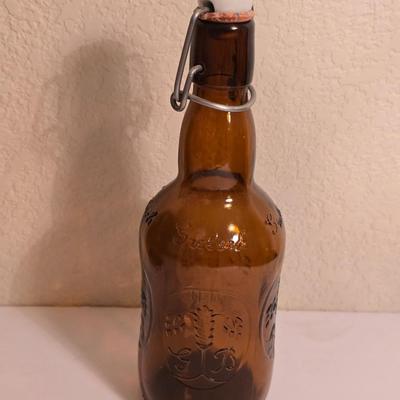 3 Vintage Amber Glass Bottles
