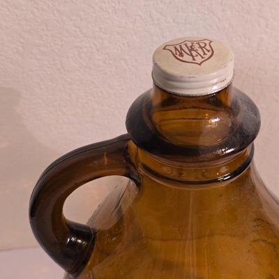 3 Vintage Amber Glass Bottles