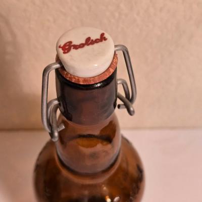 3 Vintage Amber Glass Bottles