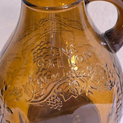 3 Vintage Amber Glass Bottles