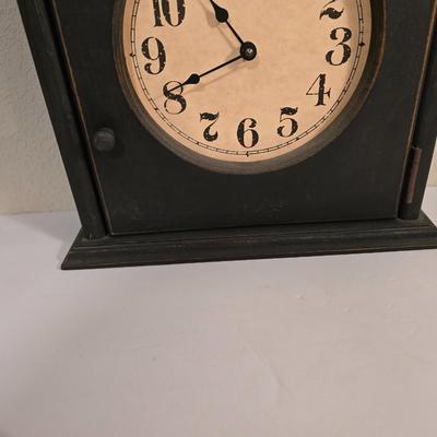 Wooden Wall Clock with Hidden Storage