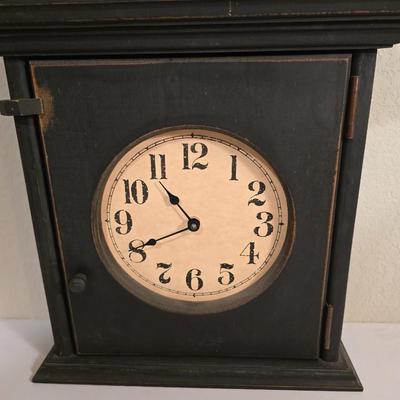 Wooden Wall Clock with Hidden Storage