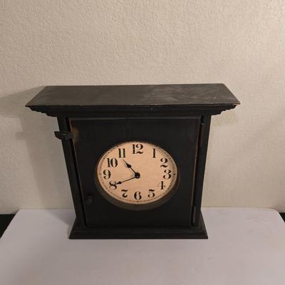Wooden Wall Clock with Hidden Storage
