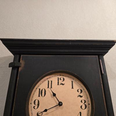 Wooden Wall Clock with Hidden Storage