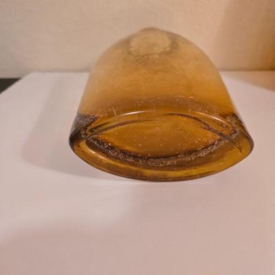 2 Amber Art Glass Vases