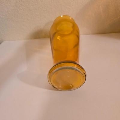 2 Amber Glass Vases – Vintage Style