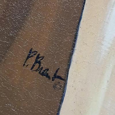 Framed Musical Instrument Still Life – Signed P. Buck