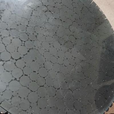 Decorative Black or dark blue Pedestal Side Table with Glass Top & 24" Table Lamp