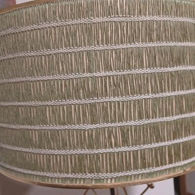 Fabulous eye-catching Mid-Century Modern Atomic era Table Lamp – Green Ceramic & Gold Wire Frame