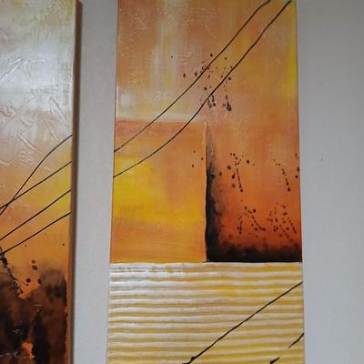Set of 4 Abstract Canvas Panels – Total Size 40" x 24.5" x 1.5" Each