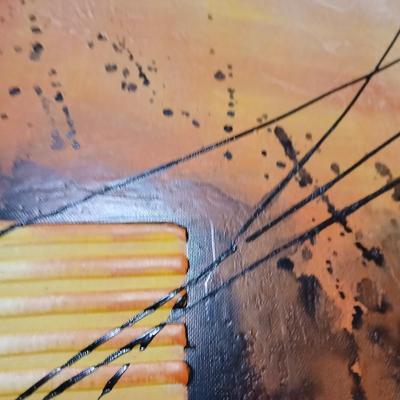 Set of 4 Abstract Canvas Panels – Total Size 40" x 24.5" x 1.5" Each