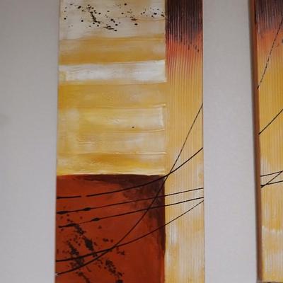 Set of 4 Abstract Canvas Panels – Total Size 40" x 24.5" x 1.5" Each