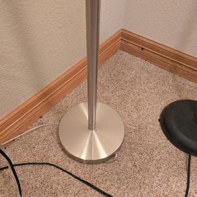 2 Floor Lamps – 64" Silver & 71" Black