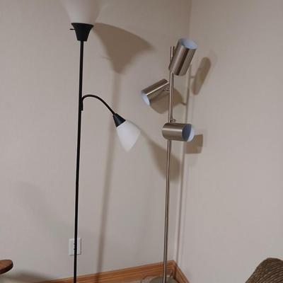 2 Floor Lamps – 64" Silver & 71" Black