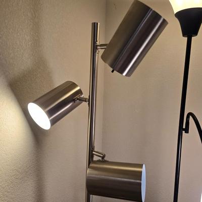 2 Floor Lamps – 64" Silver & 71" Black