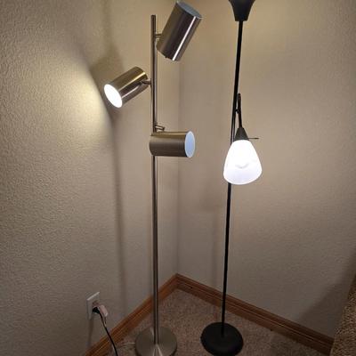2 Floor Lamps – 64" Silver & 71" Black