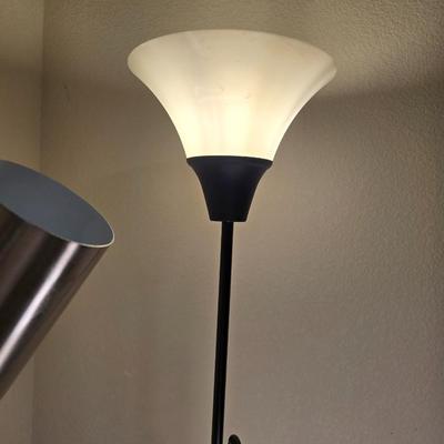 2 Floor Lamps – 64" Silver & 71" Black