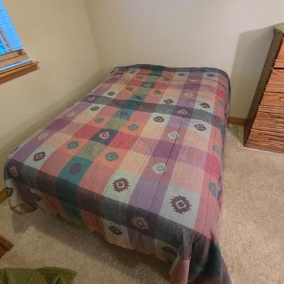 Full frame bed with Sealy Posturepedic Plush Mattress and Bedding