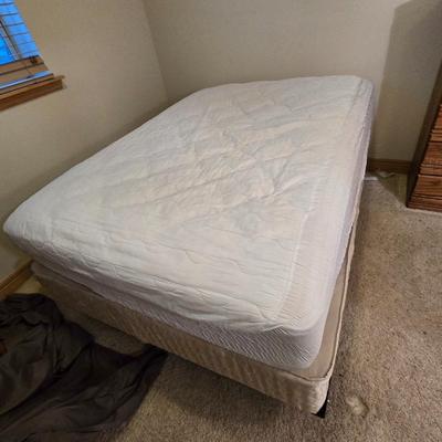 Full frame bed with Sealy Posturepedic Plush Mattress and Bedding