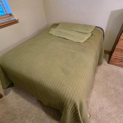 Full frame bed with Sealy Posturepedic Plush Mattress and Bedding