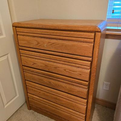 BlackHawk Furniture Five-Drawer Oak Chest with Sculpted Handles – 44x33x18 (2 of 2 )