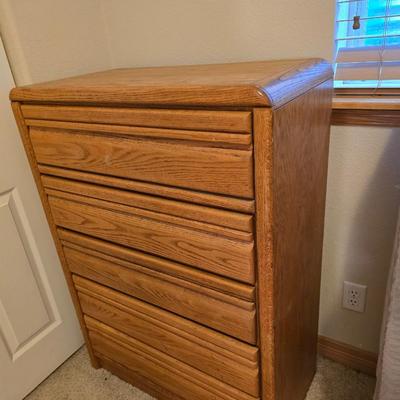 BlackHawk Furniture Five-Drawer Oak Chest with Sculpted Handles – 44x33x18 (2 of 2 )