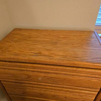 BlackHawk Furniture Five-Drawer Oak Chest with Sculpted Handles – 44x33x18 (2 of 2 )