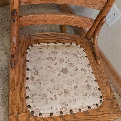 Decorative Oak Chair, Framed Art & small throw blanket