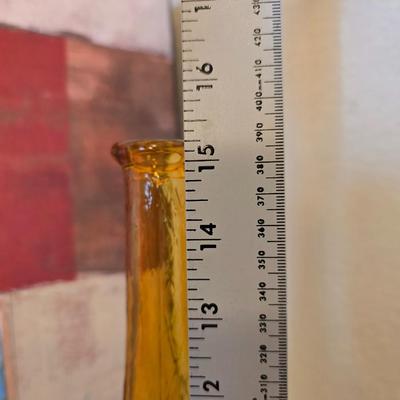 Abstract Canvas Art & Amber Swirl Vase