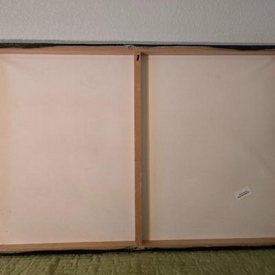 Abstract Canvas Art & Amber Swirl Vase