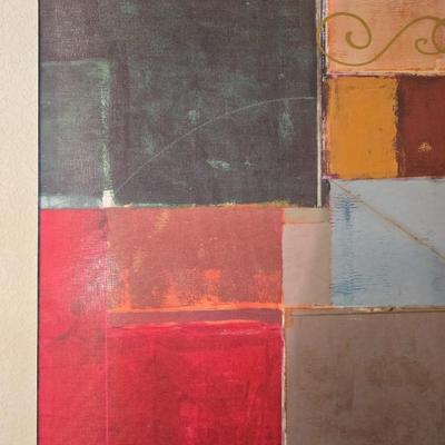 Abstract Canvas Art & Amber Swirl Vase