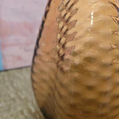 Abstract Canvas Art & Amber Swirl Vase