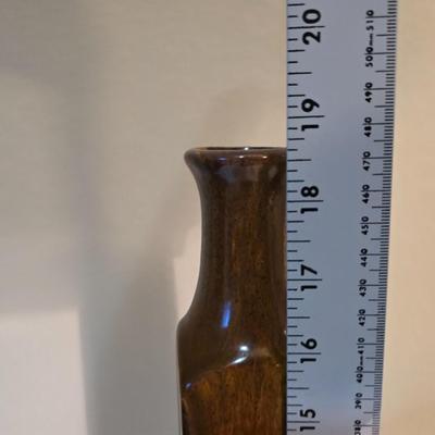 Modern Abstract Canvas Wall Art – Earth Tone Swirl Design (25” x 50”) with Decorative Accent Vases