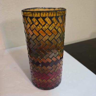 Modern Abstract Canvas Wall Art – Earth Tone Swirl Design (25” x 50”) with Decorative Accent Vases