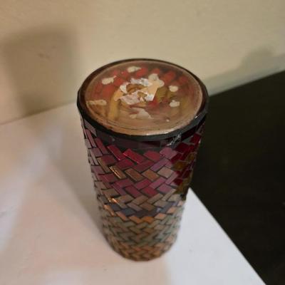 Modern Abstract Canvas Wall Art – Earth Tone Swirl Design (25” x 50”) with Decorative Accent Vases