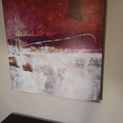 Abstract Wall Art & Modern Table Lamp