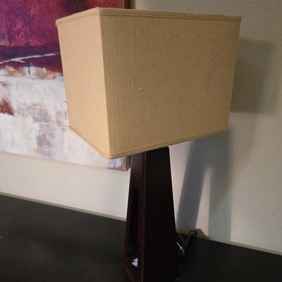 Abstract Wall Art & Modern Table Lamp