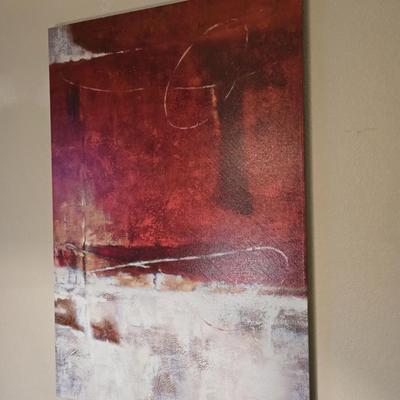 Abstract Wall Art & Modern Table Lamp