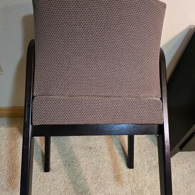 Upholstered Wood-Arm Accent Chair
