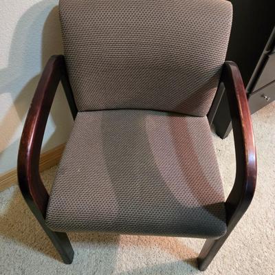 Upholstered Wood-Arm Accent Chair