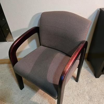 Upholstered Wood-Arm Accent Chair