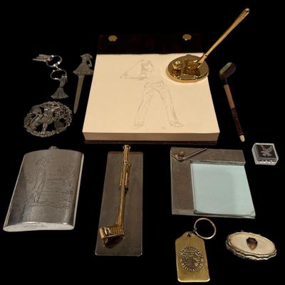 Functional and decorative items for a golf enthusiast