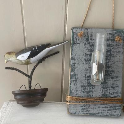 Wood bird decor