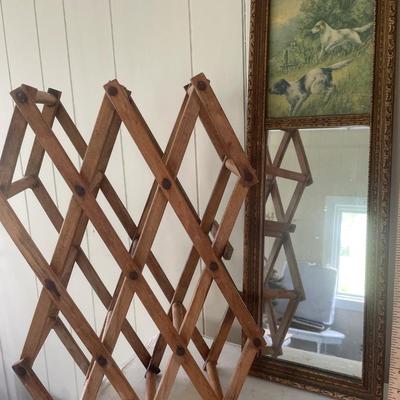 Mirror decor with bread and rack