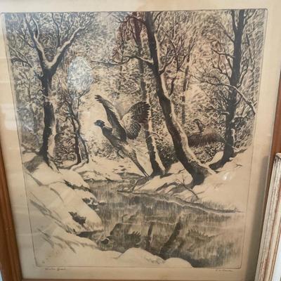 Pheasant tray and wall decor