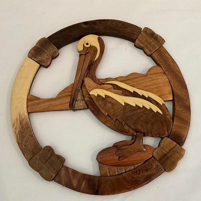 Wooden Pelican Decor
