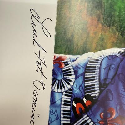 Certified Fats Domino/Drew Brees signed poster