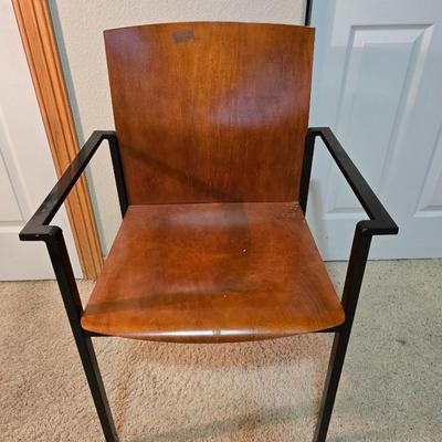 Modern Wood and Metal Accent Chair